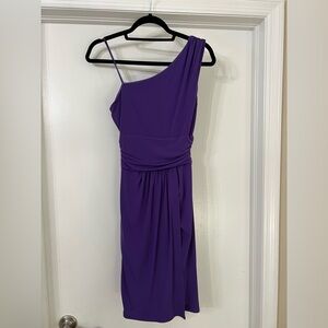 Max & Cleo size 2 one shoulder purple dress
